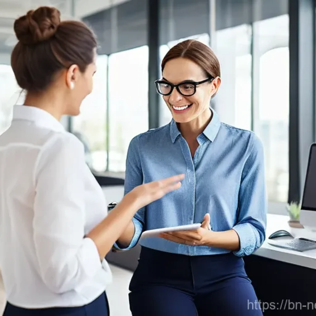 네트워크 관리자와 클라이언트 관계 관리 - **Prompt:** A professional and approachable network administrator, gender-neutral, wearing smart-cas...