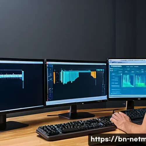 Home 7 네트워크 실습 장비 추천 - A focused young adult, male or female, seated at a desk in a well-lit home networking lab. On the de...