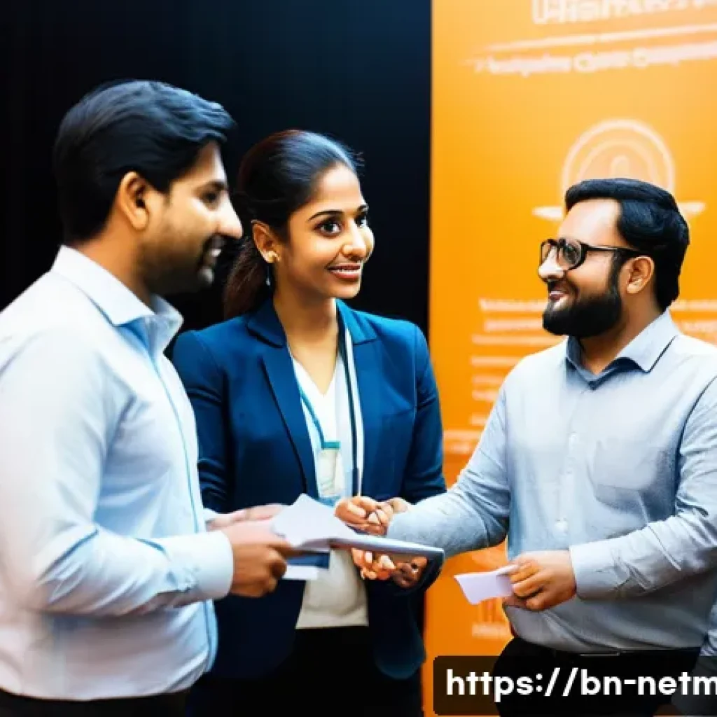 네트워크 관리자 협회 및 커뮤니티 소개 - A professional networking event scene showing diverse Bengali network administrators and IT speciali...